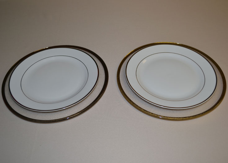 Glass Band Charger Plates