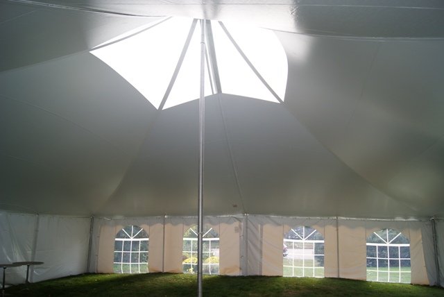 40 x 40 Translucent Peak Century Tent Interior