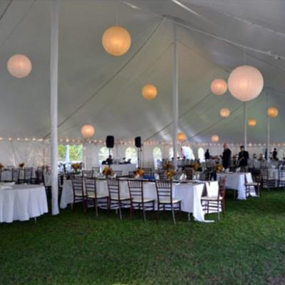 Paper Lanterns And Perimeter String Lighting