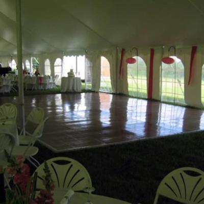 Dance Floor Placed Against Edge Of Tent