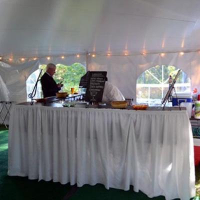 8ʼ Tables with Bar Tops in an 