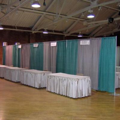 Green Grey Drapes With Taupe Skirts