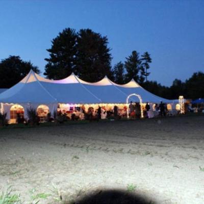 40 X 100 Translucent Peak Century Tent At Night