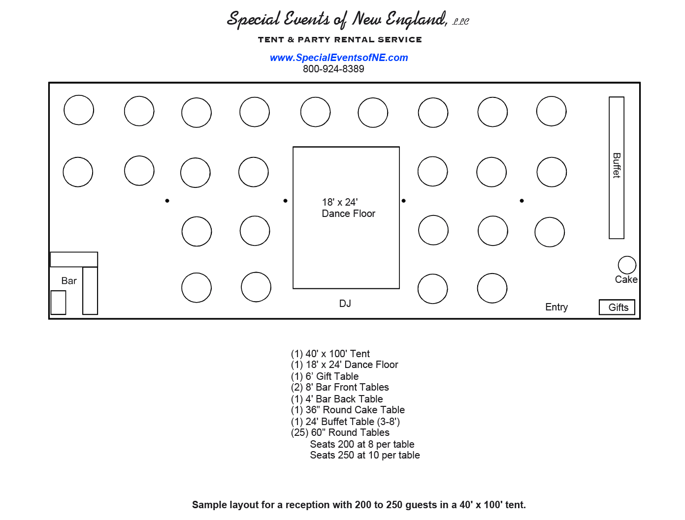 Tent Layout Options Get The Right, How Many Tables For 200 Guests